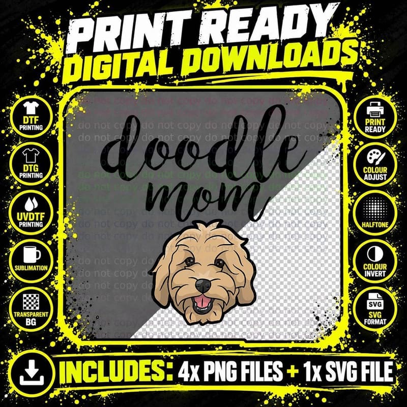 Goldendoodle Dog Mom Doodle T-Shirt Png SVG Digital Bundle