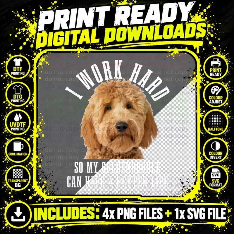 Goldendoodle Mom Doodle Dog Dad Funny Golden Doodle Png SVG Digital Bundle