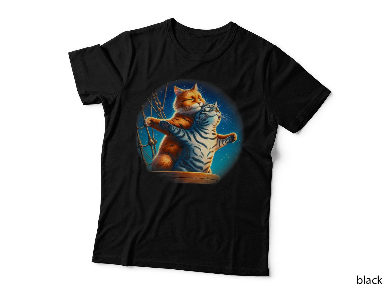 Graphic Titanic Cat Cute Animal Outfits Adorable Kitten Pet T-Shirt