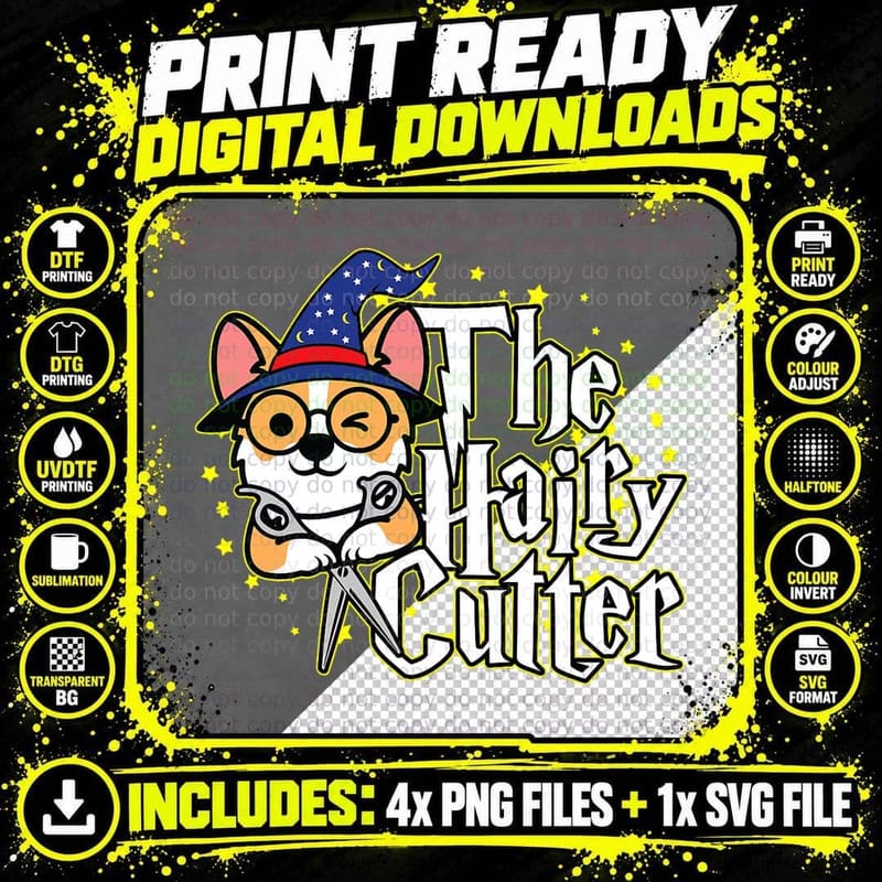 Hairy Cutter Funny Dog Grooming Gift Groomer Furologist Png SVG Digital Bundle