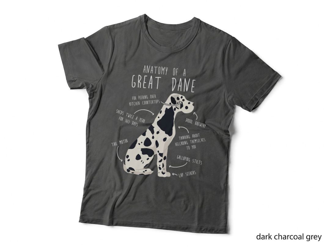 Harlequin Great Dane Dog Anatomy, Funny Pet Mom Cute Dog Dad T-Shirt