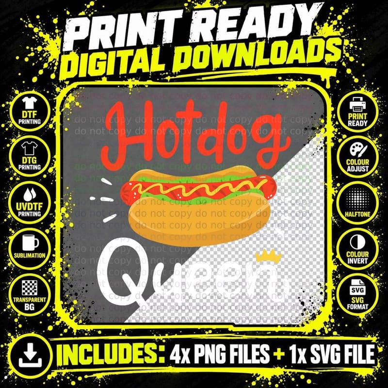 Hot Dog Hotdog T-Shirt Png SVG Digital Bundle