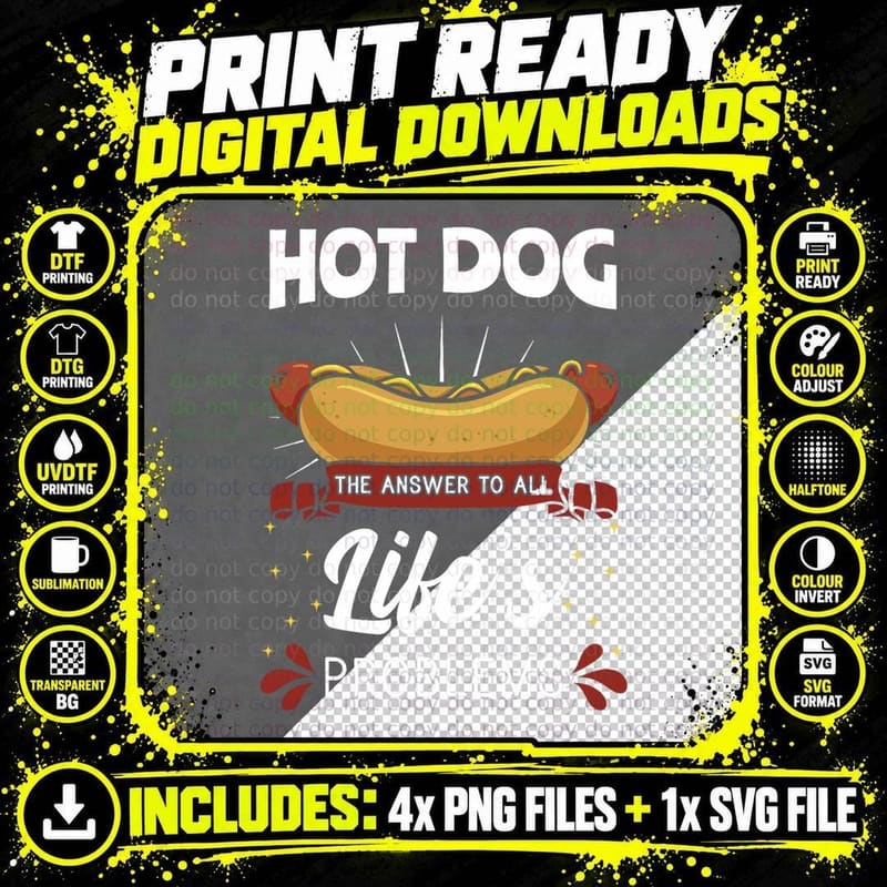 Hot Dog Hotdogs Wiener Frankfurter Frank Vienna Sausage Png SVG Digital Bundle