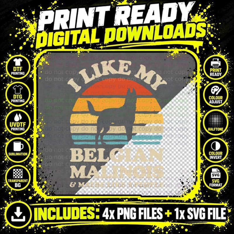 I Like My Belgian Malinois and Maybe Like 3 People Dog Png SVG Digital Bundle