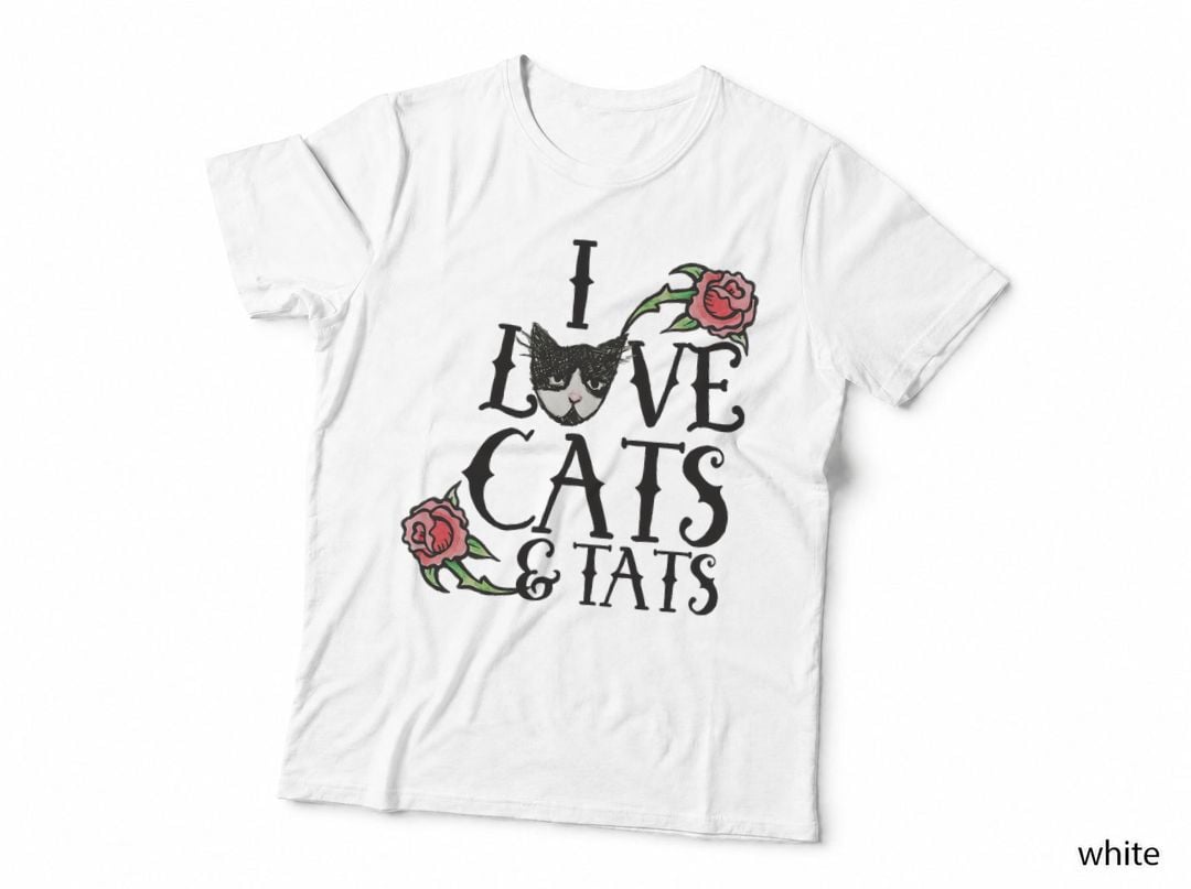 I Love Cats and Tats T-Shirt Cat Lover Tattoo Lovers Tee
