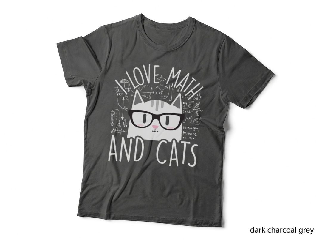 I Love Math and Cats Cute Kitty Cat Feline Lover Gift T-Shirt