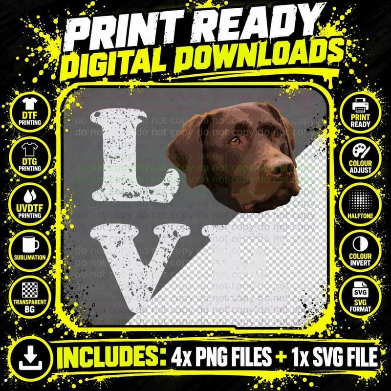 I Love My Chocolate Lab T-Shirt Labrador Retriever Dog Png SVG Digital Bundle