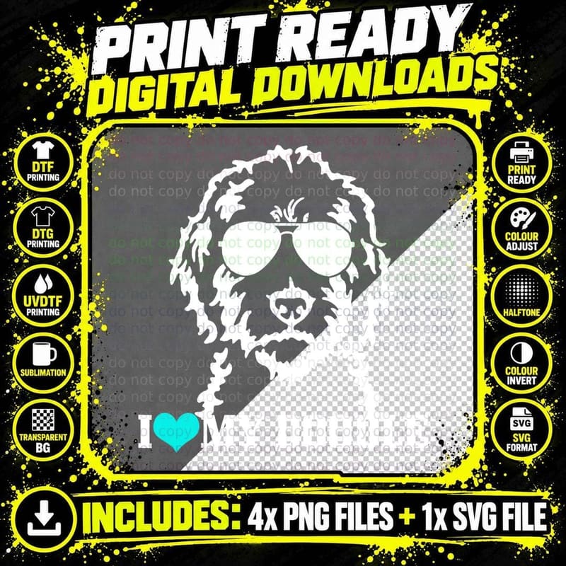 I Love My Doodle Goldendoodle Mom Labradoodle Dog Owner Png SVG Digital Bundle