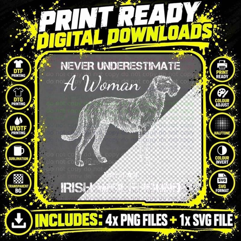 Irish Wolfhound Dog for the Irish Wolfhound Mom T-Shirt Png SVG Digital Bundle