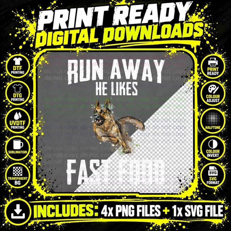 K9 Unit Thin Blue Line - German Shepherd Police Dog Png SVG Digital Bundle