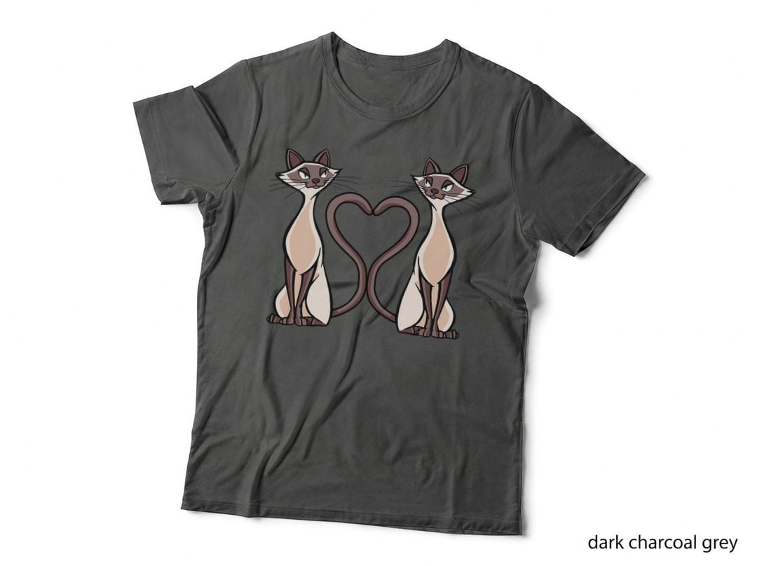 Love Siamese Cat Heart Kitten Cat Girl Women T-Shirt