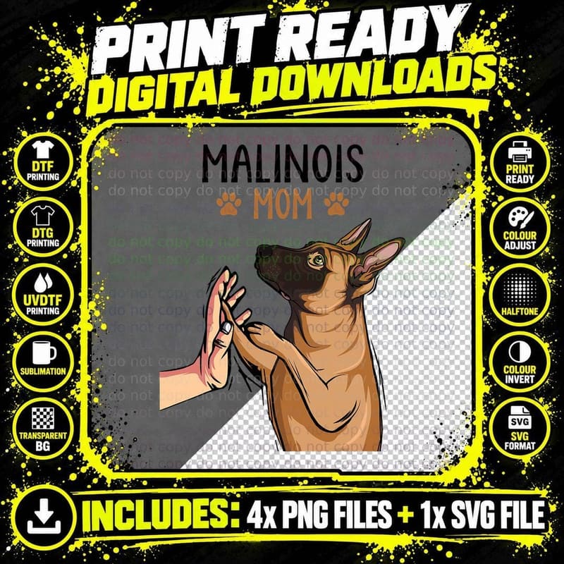 Malinois Mom Belgian Shepherd Dog Lover Owner Girls Png SVG Digital Bundle