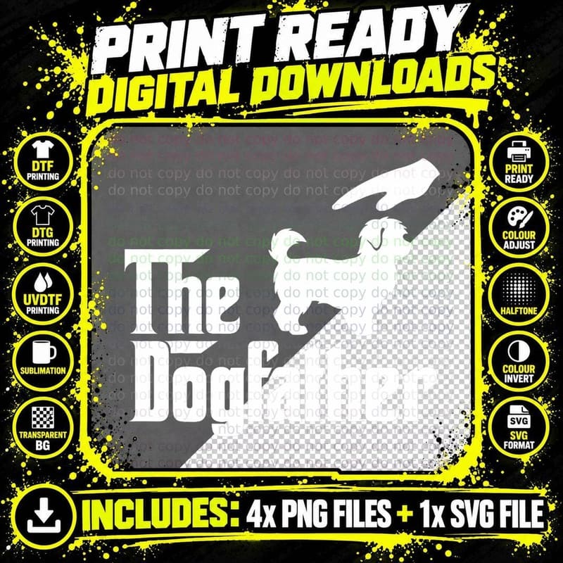 Maltipoo the Dogfather Gift for Father Funny Dog T-Shirt Png SVG Digital Bundle
