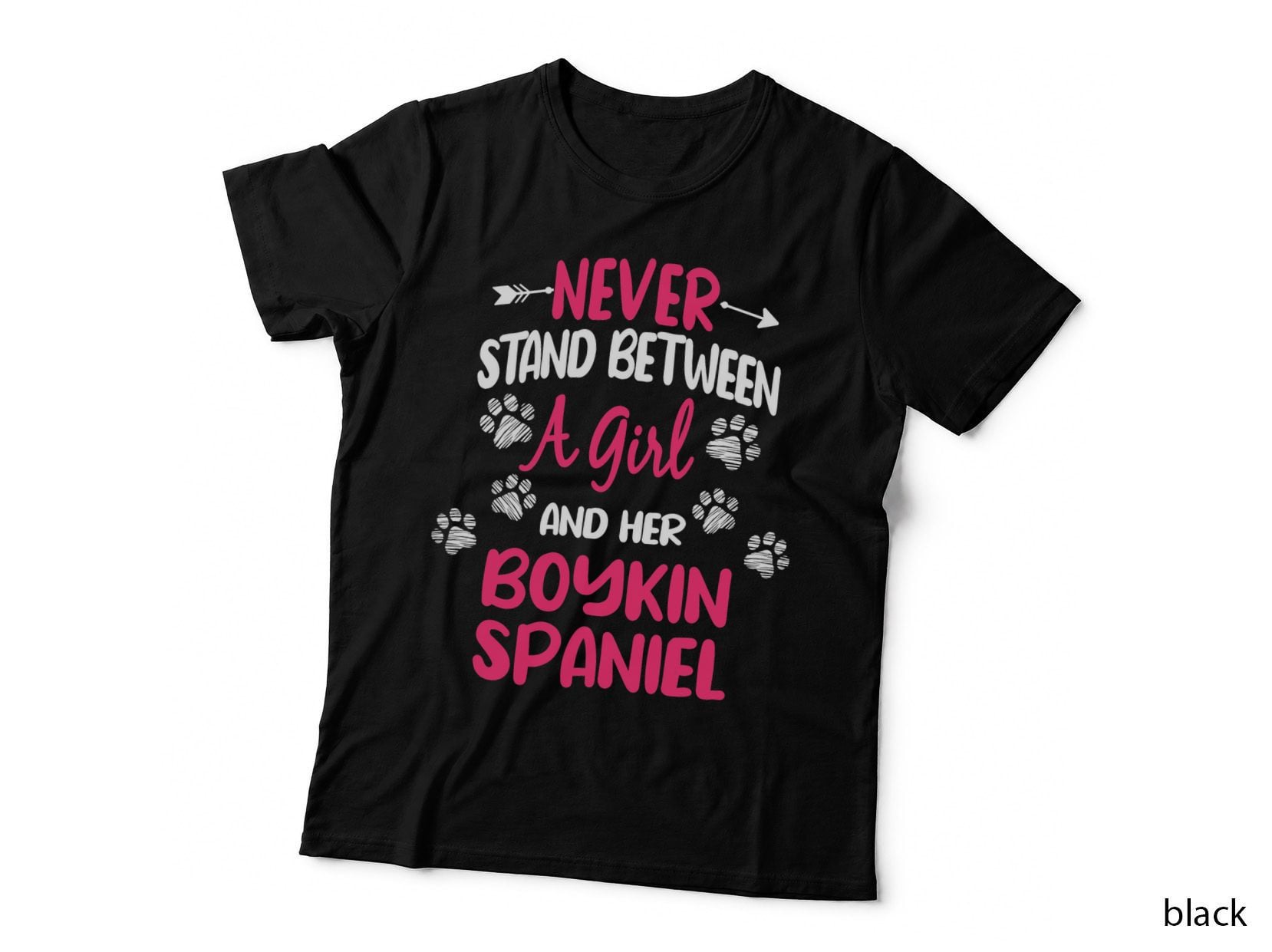 Never Stand Between a Girl and Her Boykin Spaniel Dog Lover T-Shirt