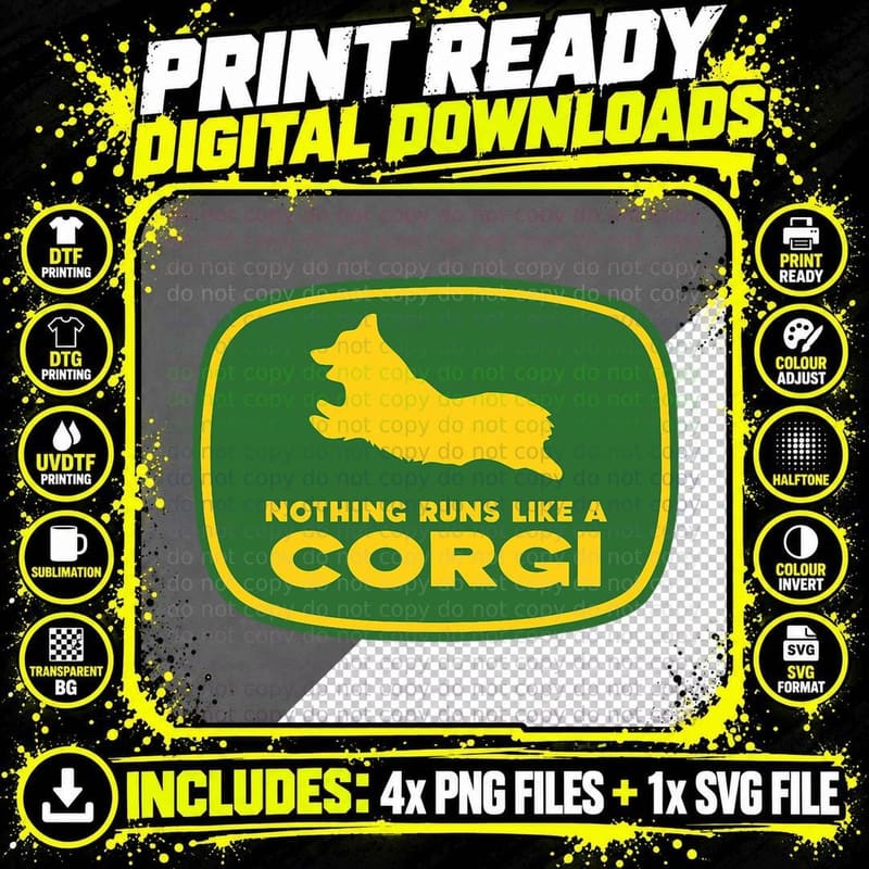 Nothing Runs Like a Corgi Shirt - Funny Farmer Dog Owner Png SVG Digital Bundle