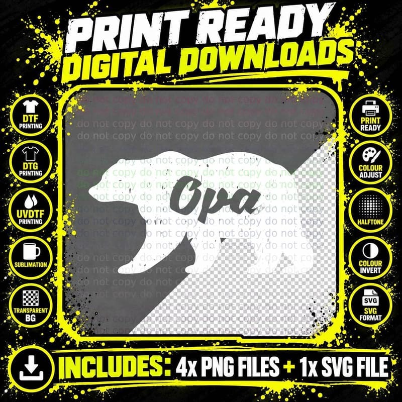 Opa Bear T-Shirt Daily Father's Day Shirt Png SVG Digital Bundle