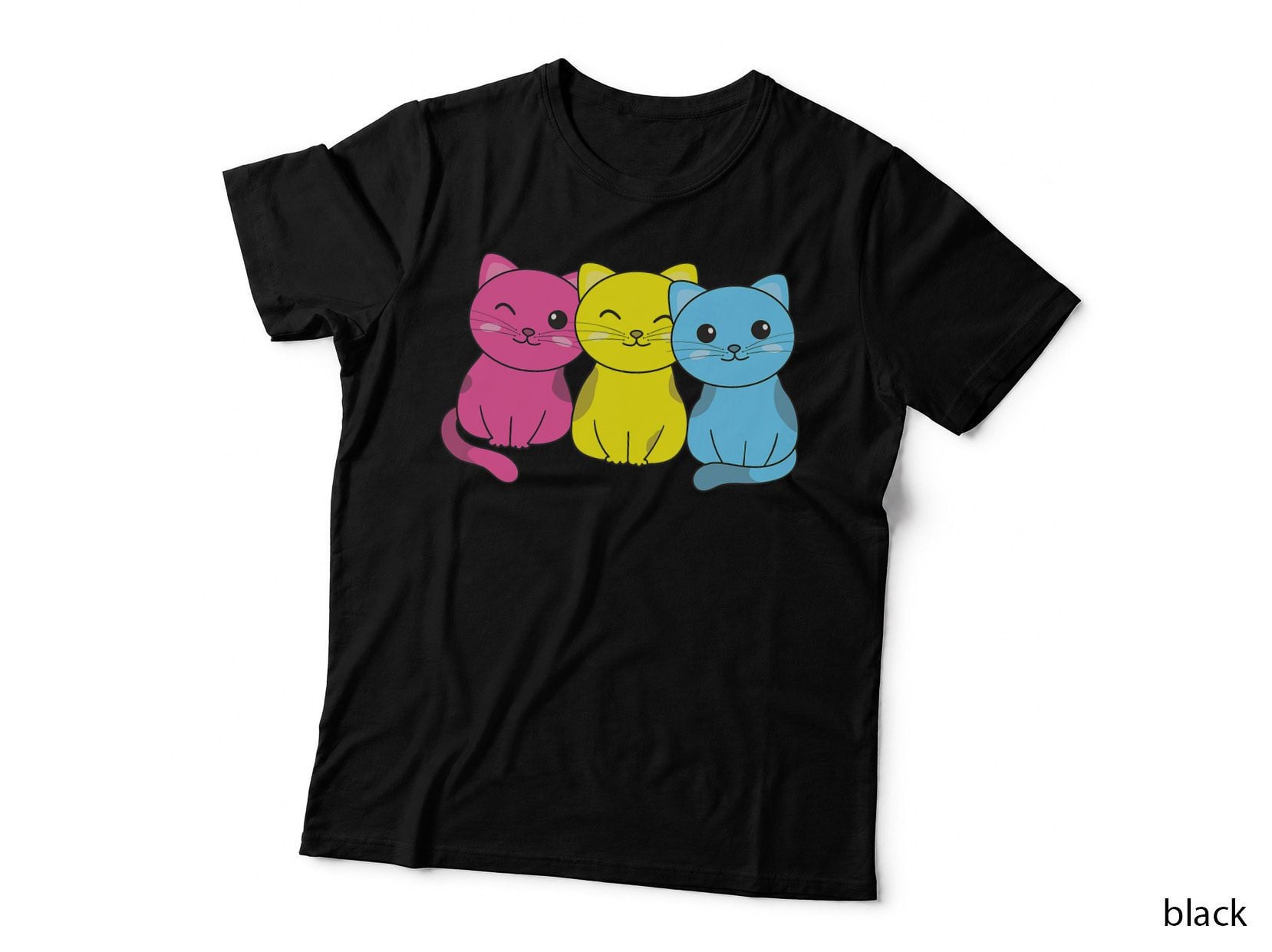 Pansexual Flag Pan Pride LGBTQ Cats Pansexual Cat T-Shirt