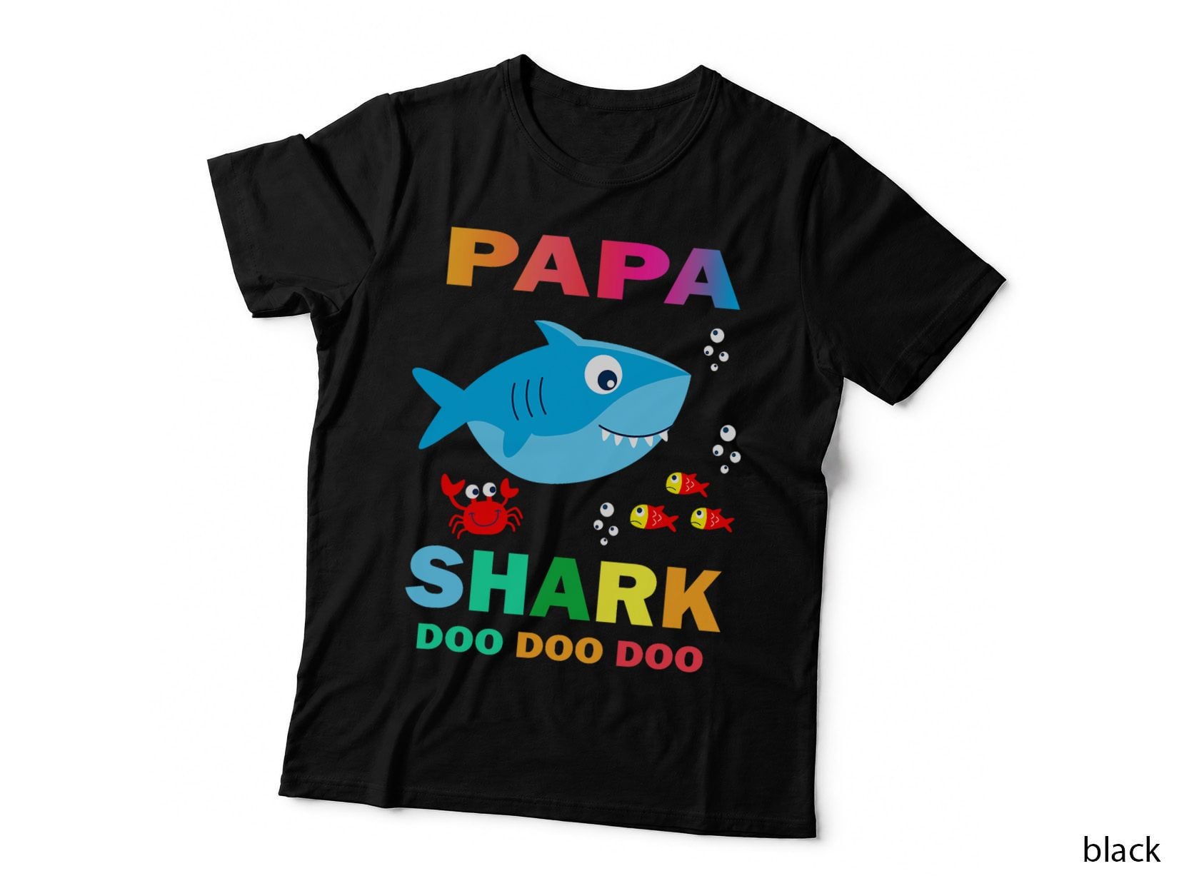 Papa Shark Shirt, Fathers Day Gift from Wife Son Daughter T-Shirt