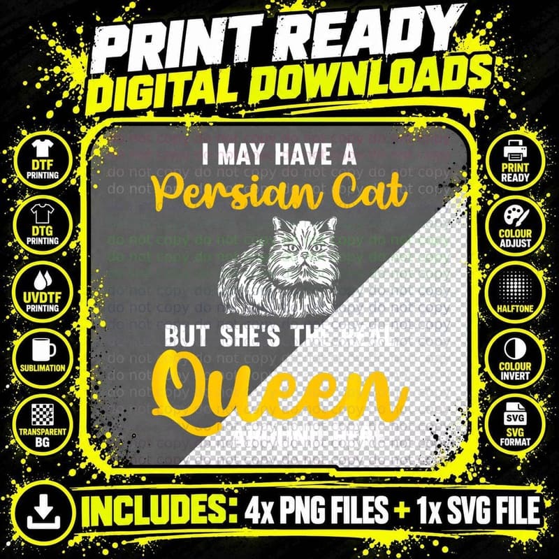 Persian Cat Mom Lover Kitten Cat Owner Fur Mom Parent Png SVG Digital Bundle