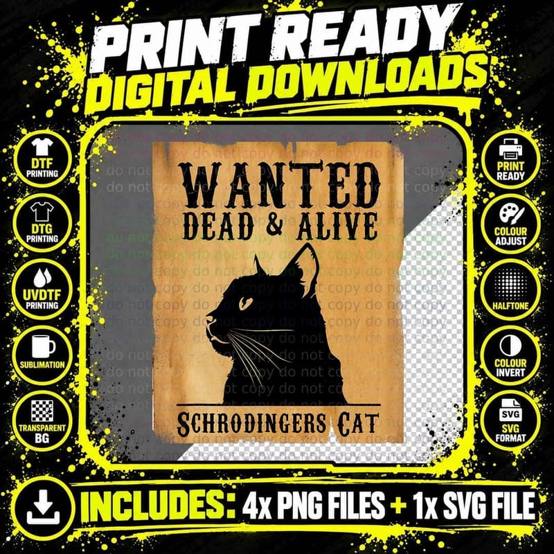 Physicist Shrodingers Funny Physics Student Schrodingers Png SVG Digital Bundle
