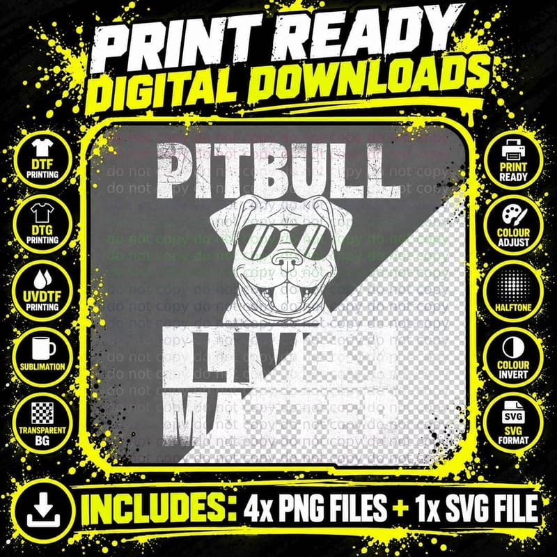 Pitbull Lives Matter - Pittie Lover Dog Lover Pet Owner Png SVG Digital Bundle