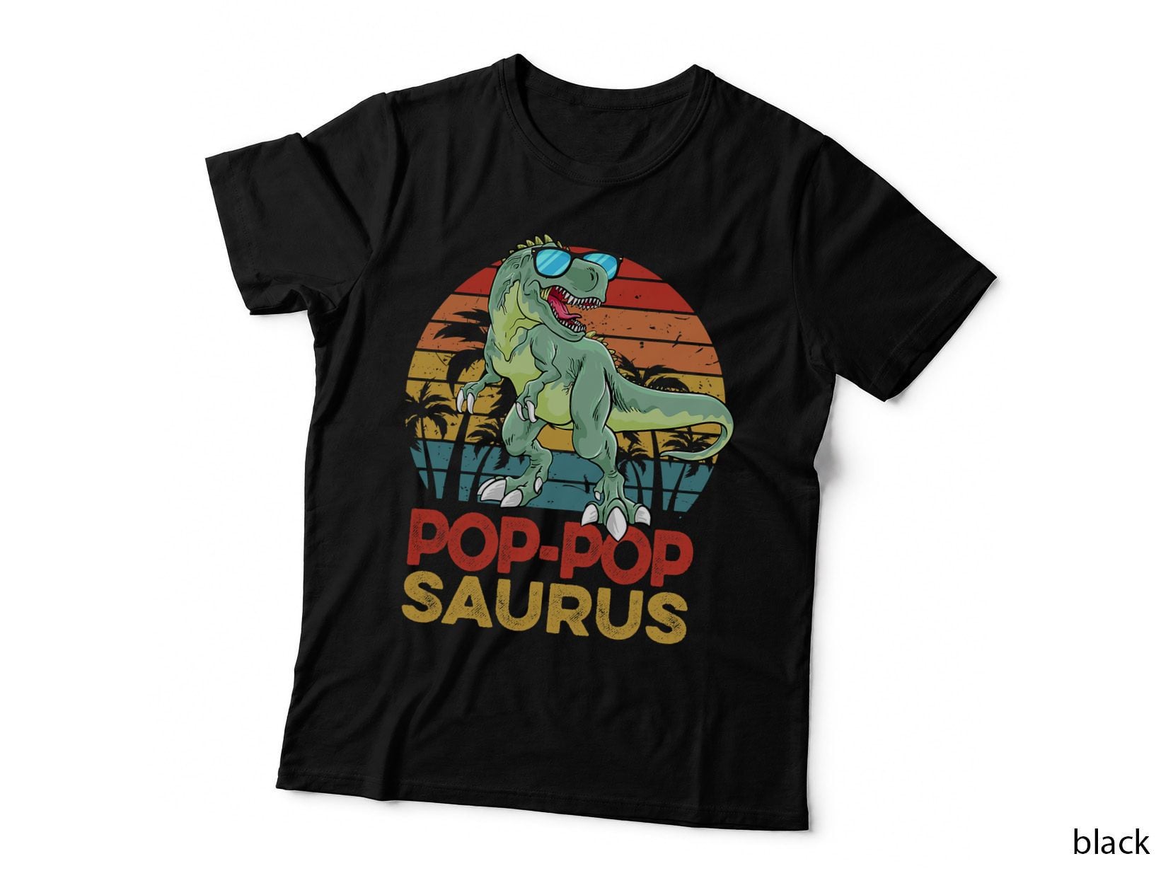 Poppopsaurus T Rex Dinosaur Funny Vintage Daddy Saurus Lover T-Shirt