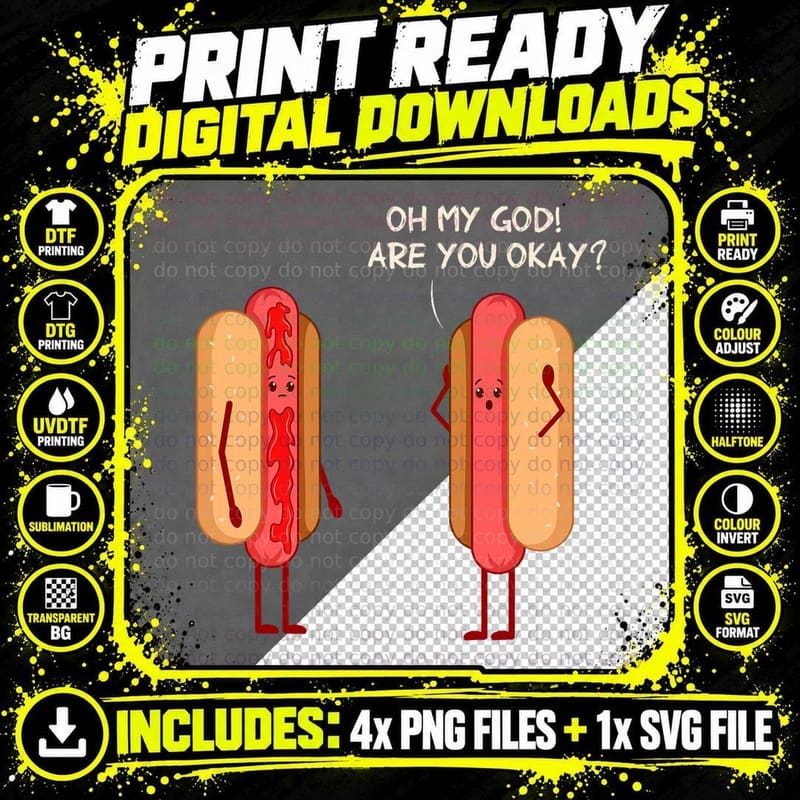Pork Hot Dog Lover - Sausage Hotdog T-Shirt Png SVG Digital Bundle