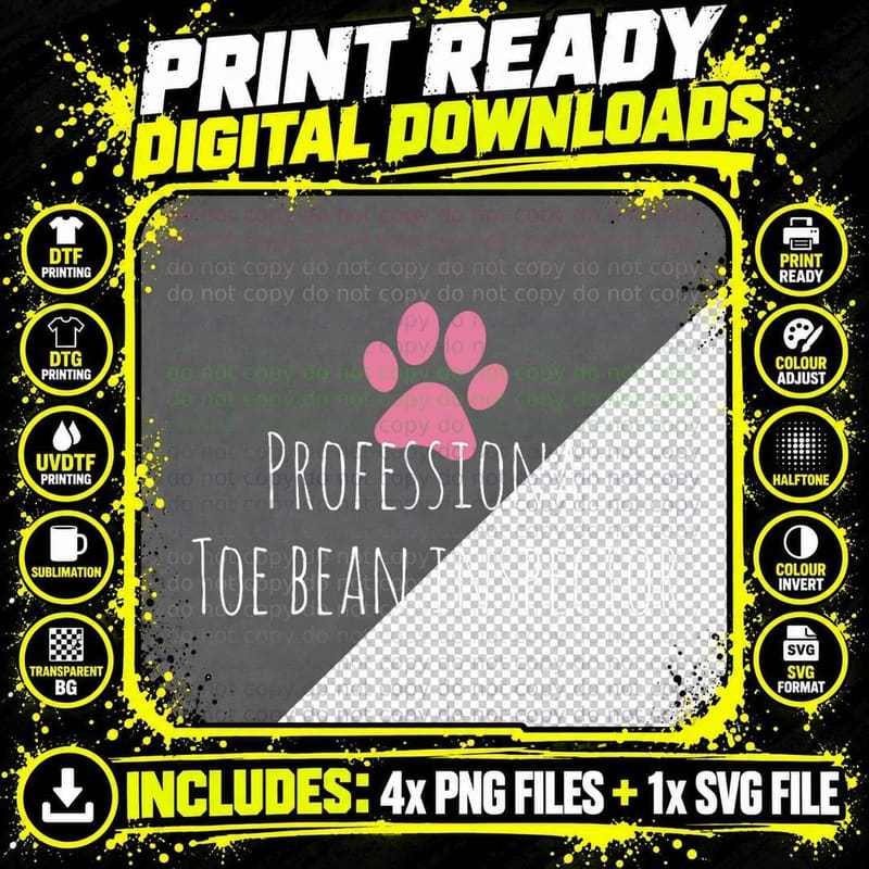 Professional Toe Bean Inspector - Veterinarian Dog Png SVG Digital Bundle