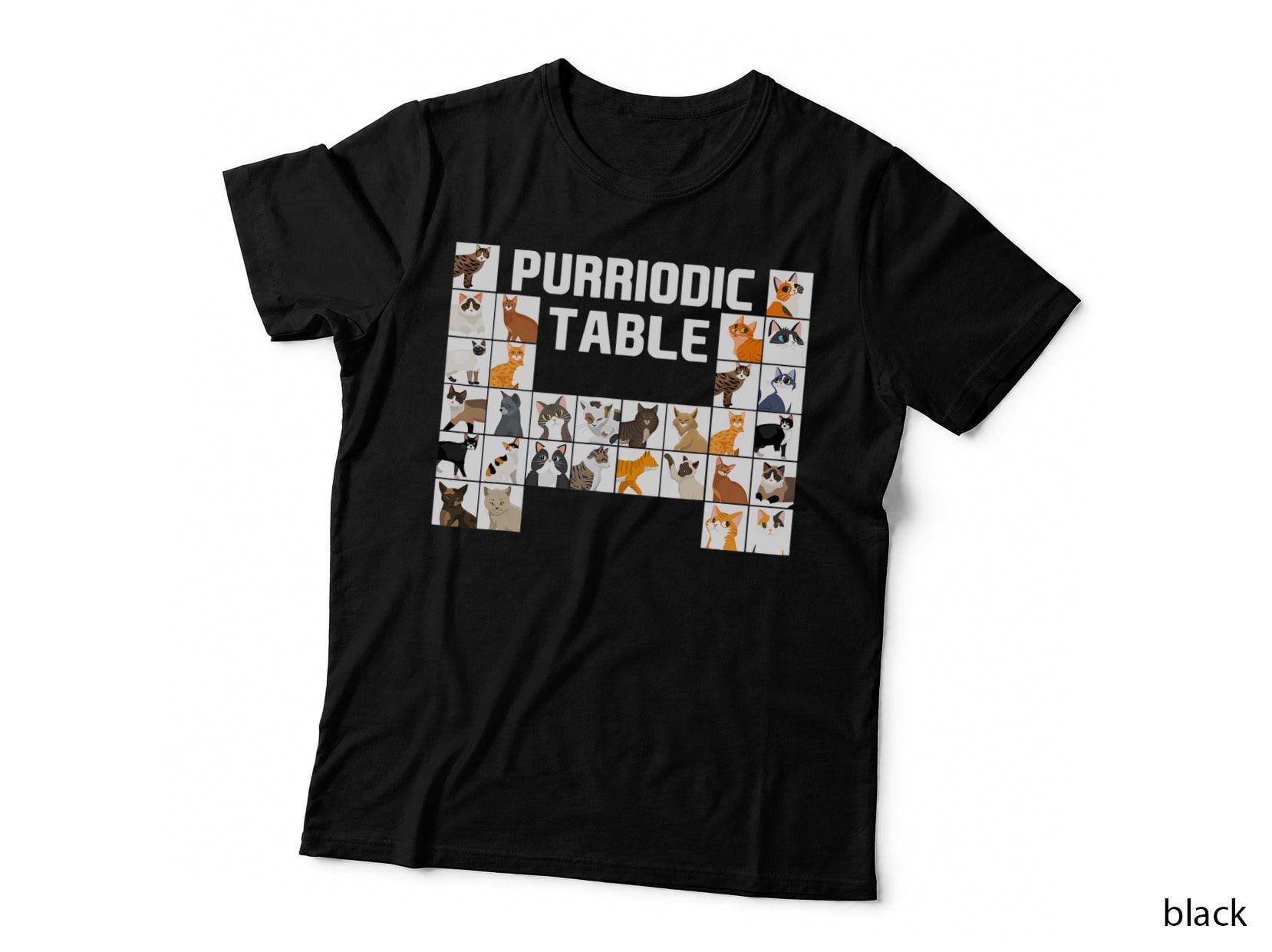Purriodic Table Cat Science Funny Periodic Table Science T-Shirt
