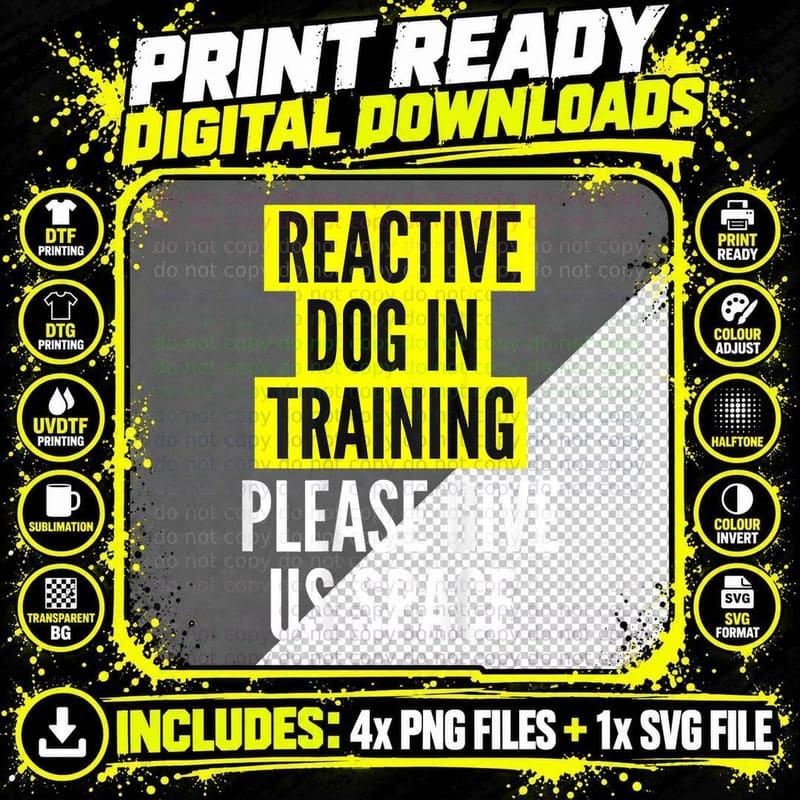 Reactive Dog in Training & Nervous Dog Owners - BOTH Png SVG Digital Bundle