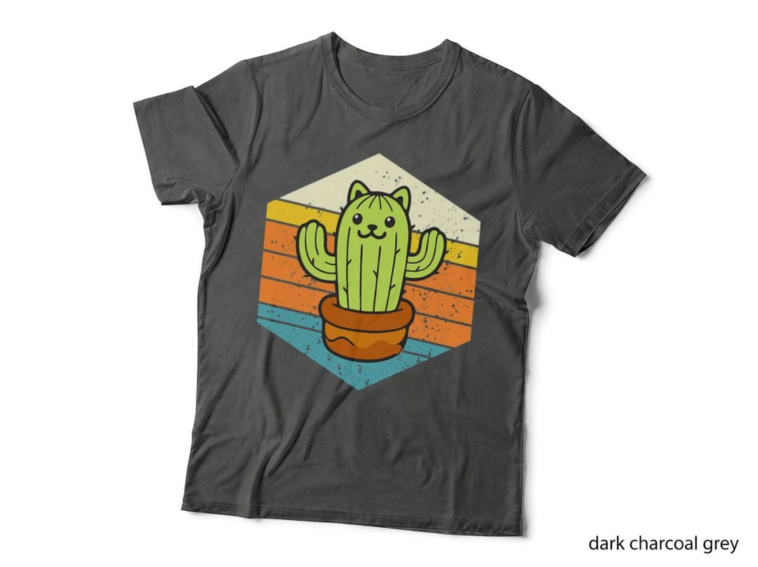 Retro Catcus, Cactus Cat, Plant for Men Women, Gardening T-Shirt
