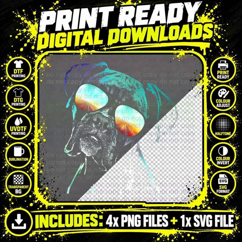 Retro Disco Dog Boxer Dog T-Shirt Png SVG Digital Bundle