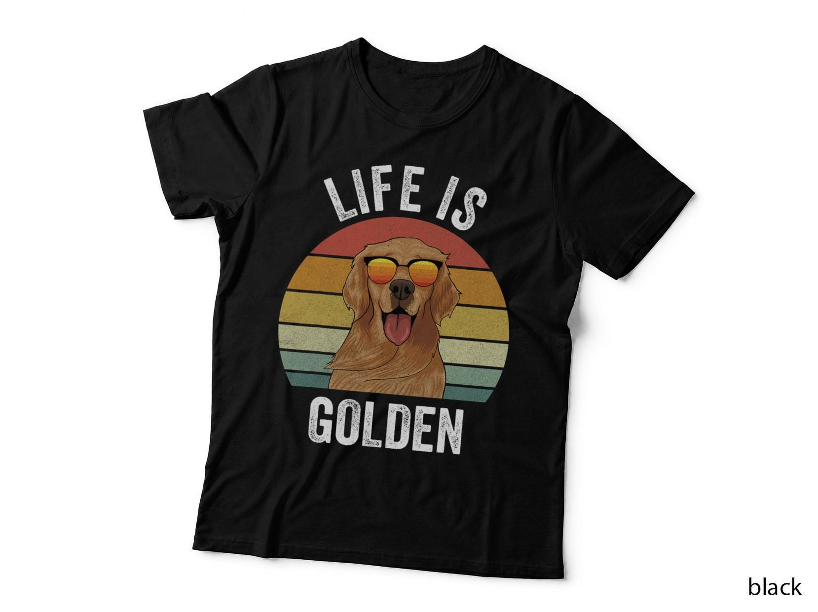 Retro Golden Retriever Funny Dog T-Shirt