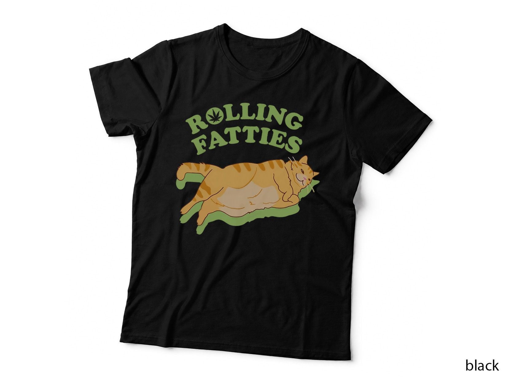 Rolling Fatties Funny Weed Cat Marijuana T-Shirt