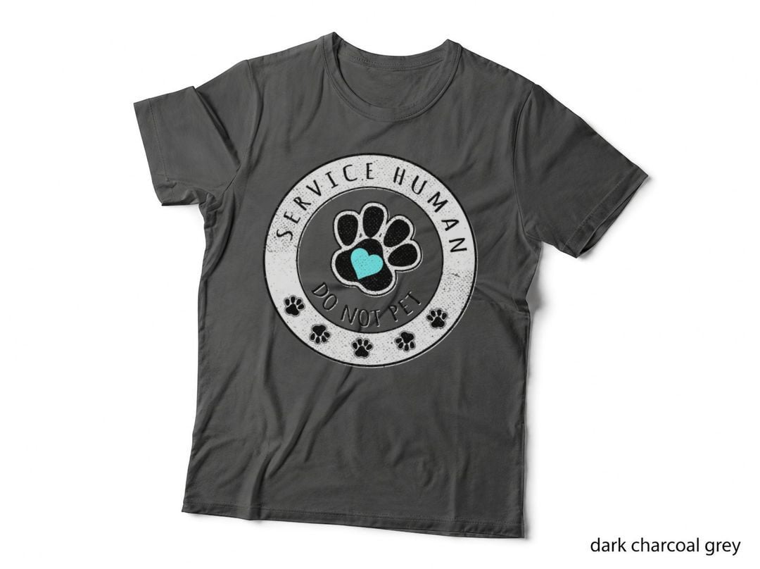 Service Human Do Not Pet Dog Lovers Paw Print Heart T-Shirt