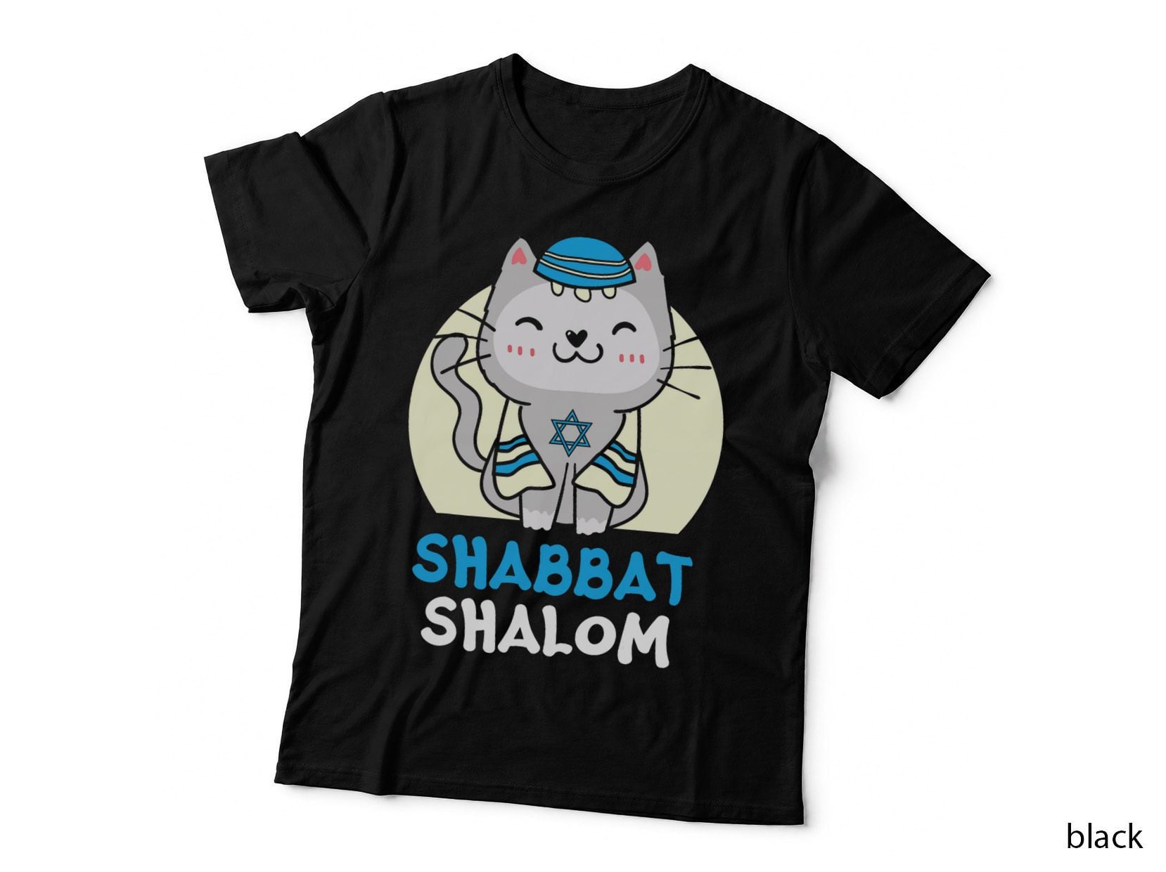 Shabbat Shalom Cat Lover Holy Day Judaism Yom Kippur T-Shirt