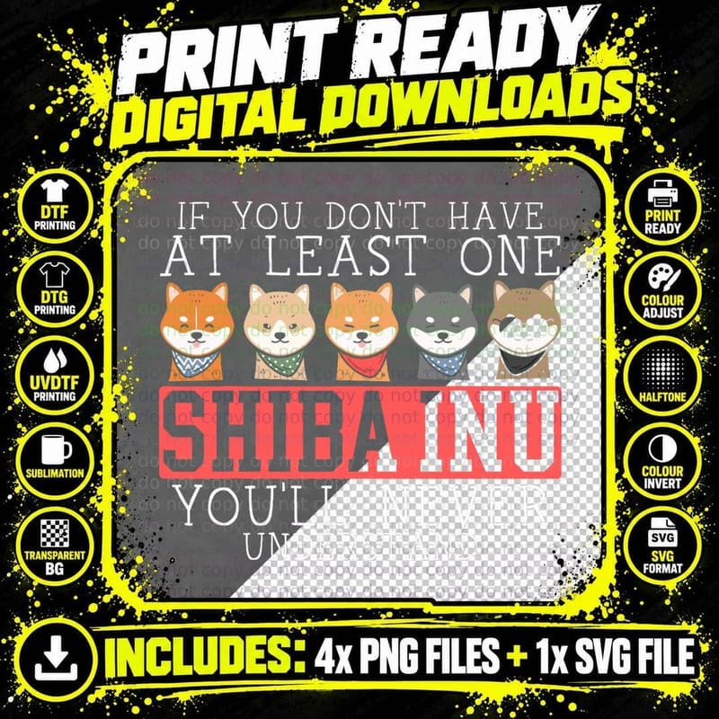 Shiba Inu Japanese Dog Lover Puppy Paw Love T-Shirt Png SVG Digital Bundle