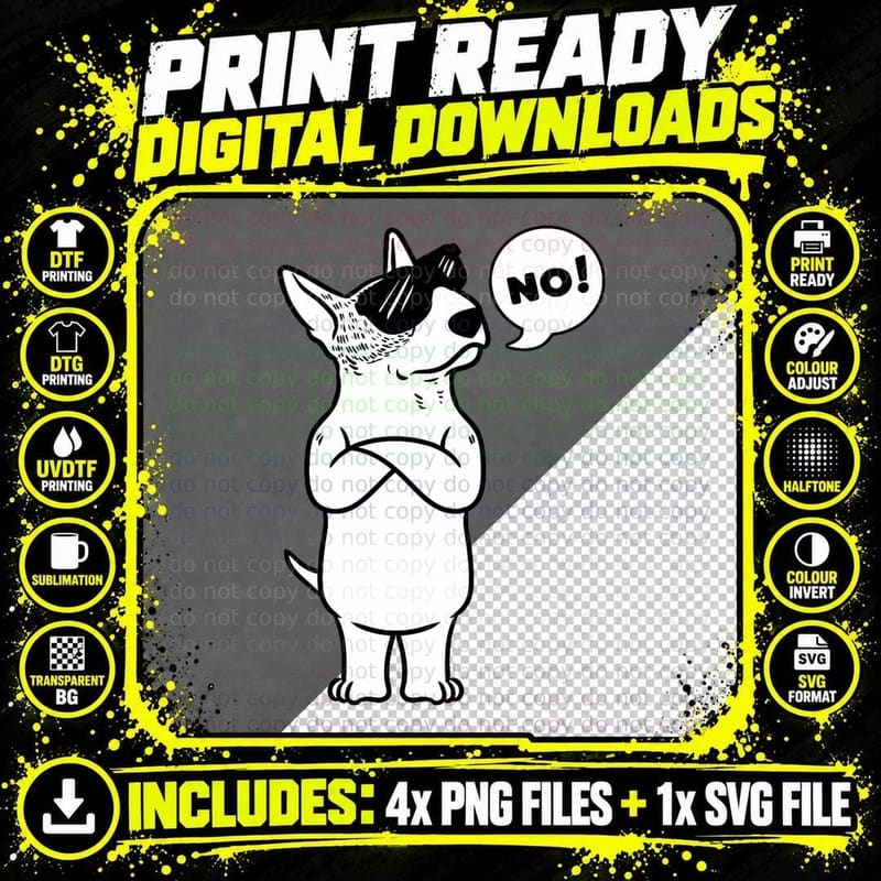 Stubborn Miniature Bull Terrier Dog T-Shirt Png SVG Digital Bundle