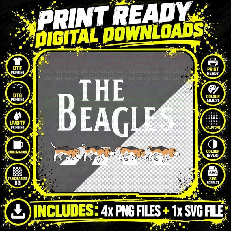 The Beagles Funny Beagle Owner Gift Dog Music Lover Png SVG Digital Bundle