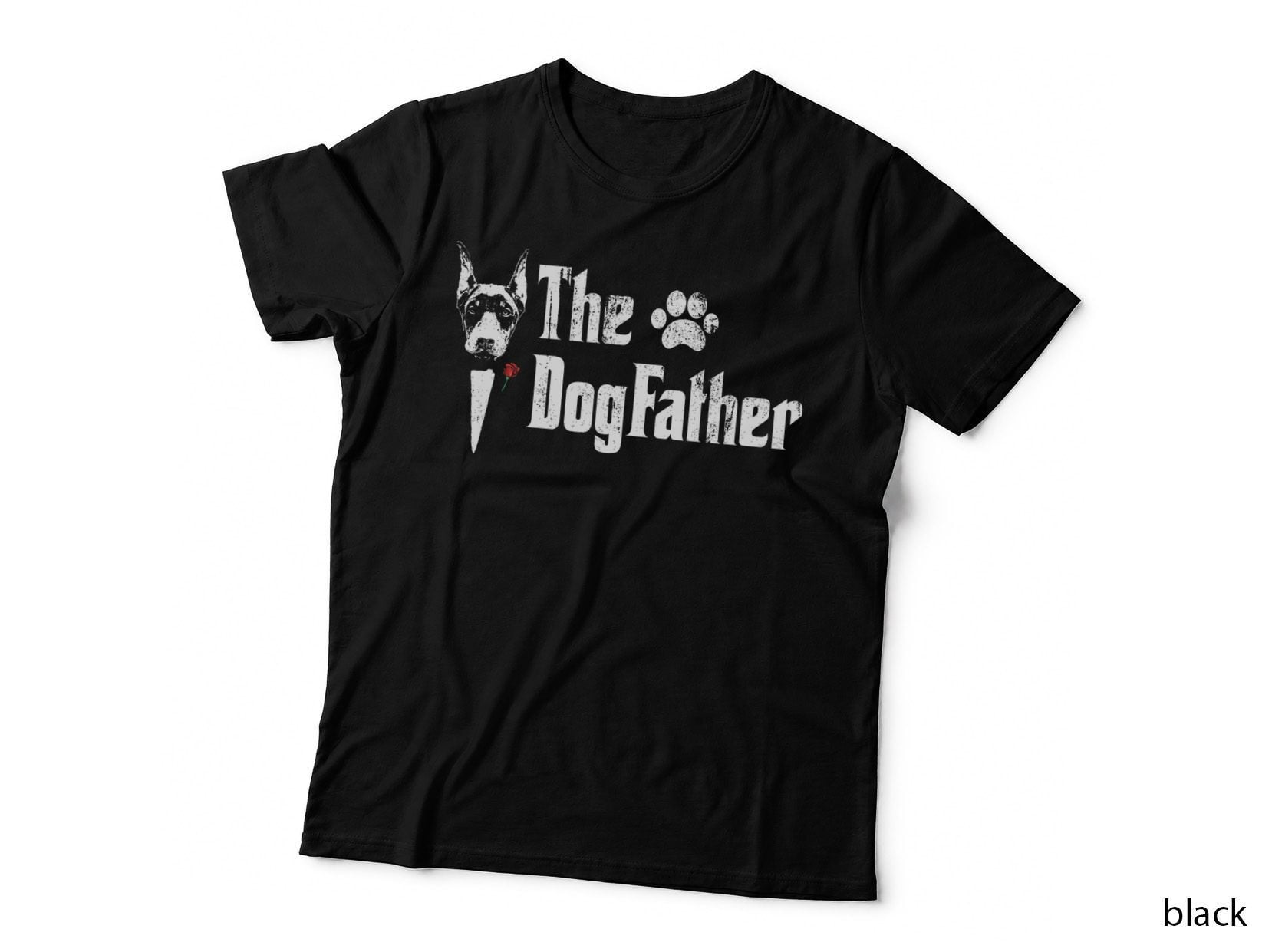 The Dogfather Doberman Pinscher Dog Dad Tshirt Father's Day