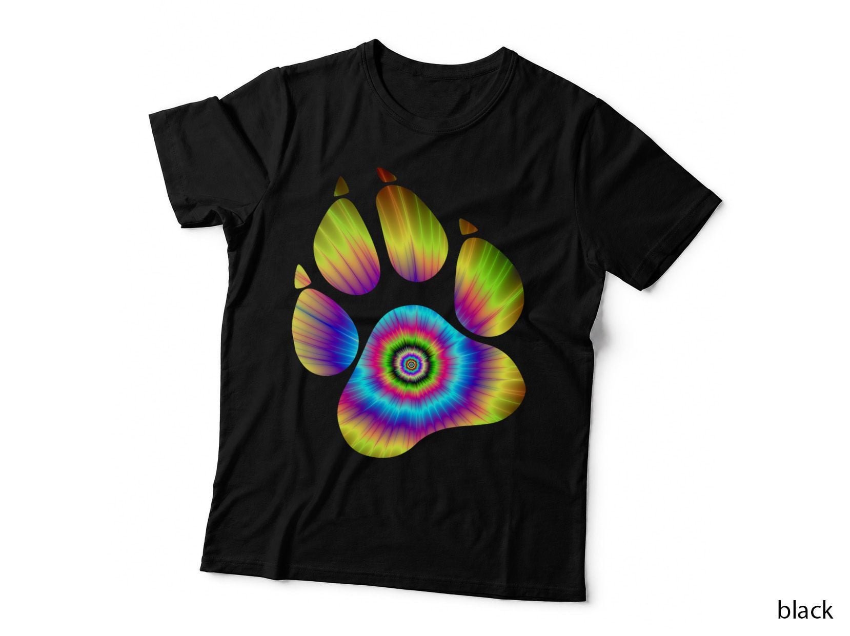 Tie Dye Animal Shirt Cat Dog Paw Print Shirt for Pet Lover T-Shirt