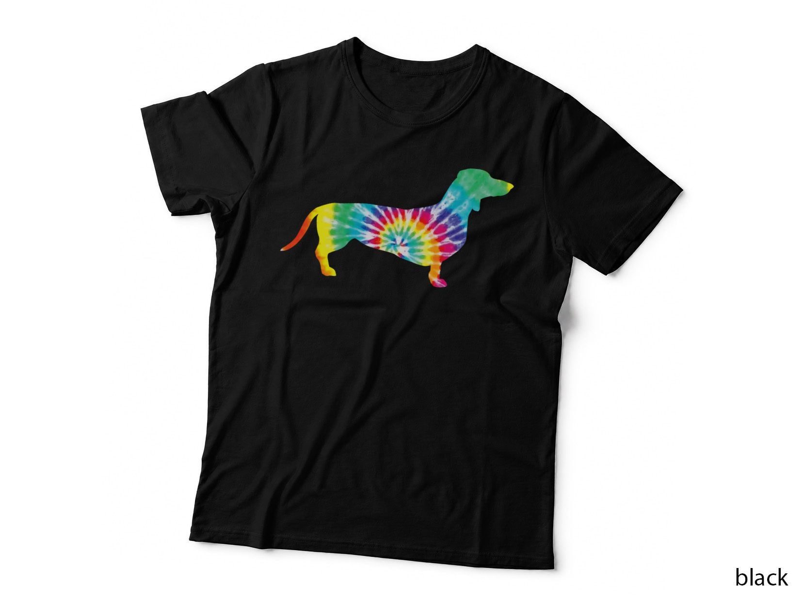 Tie Dye Dog Shirt Hippie Dachshund Retro T-Shirt Puppy Gift T-Shirt