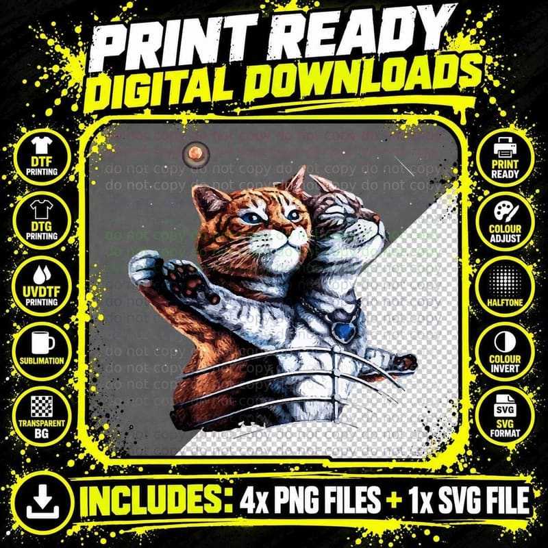Titanic Cat Vintage Kitten in Space Galaxy Lovers Funny Png SVG Digital Bundle