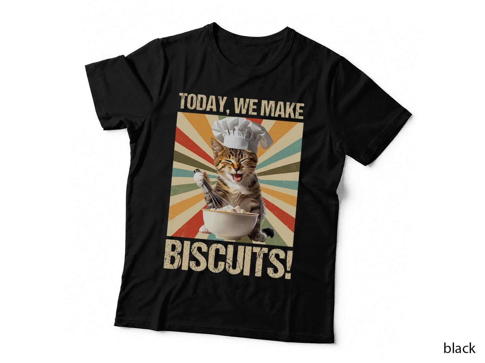 Today We Make Biscuits Trendy Vintage Retro Baker Cat Lover T-Shirt
