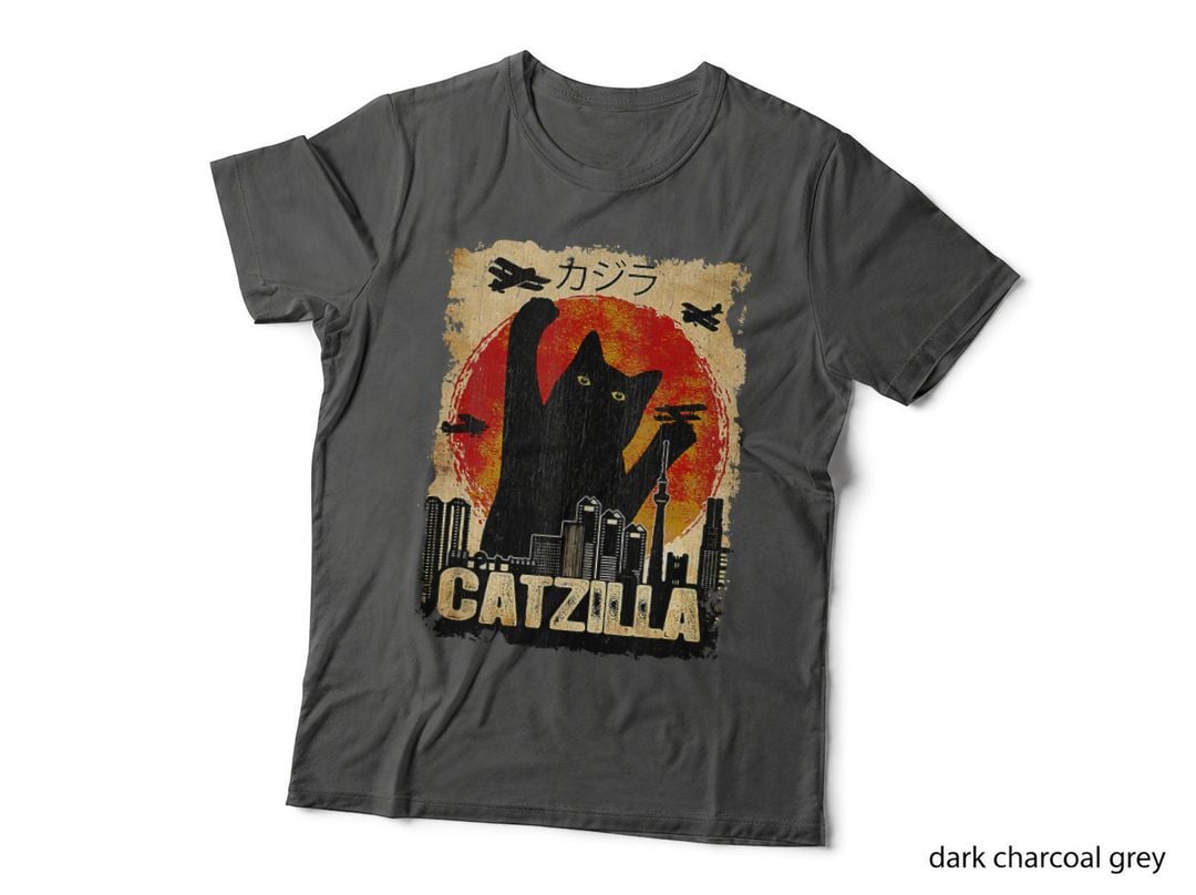Vintage Catzilla - Funny Kitten and Cat, Pet Mom Dad Women Men T-Shirt
