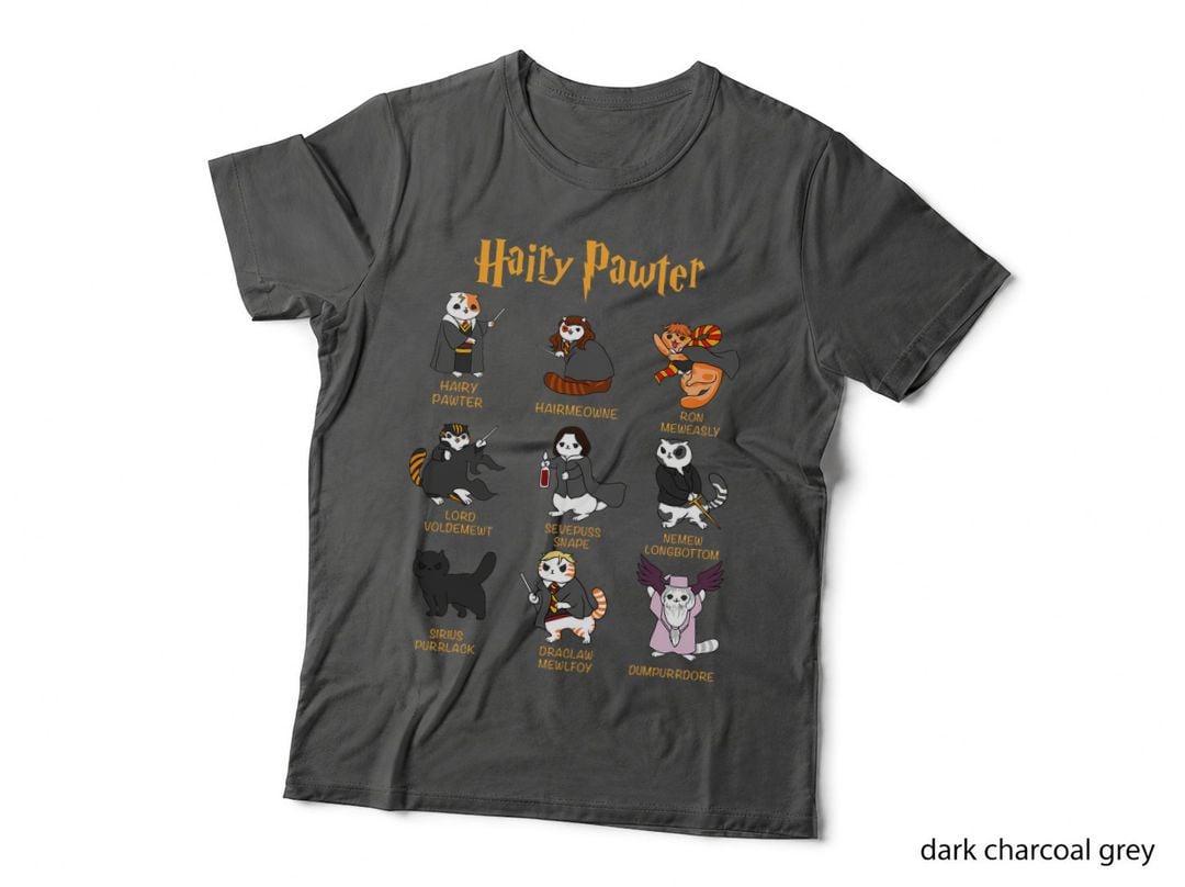 Vintage Funny Hairy Pawter T Shirt - T Shirt for Cat Lovers