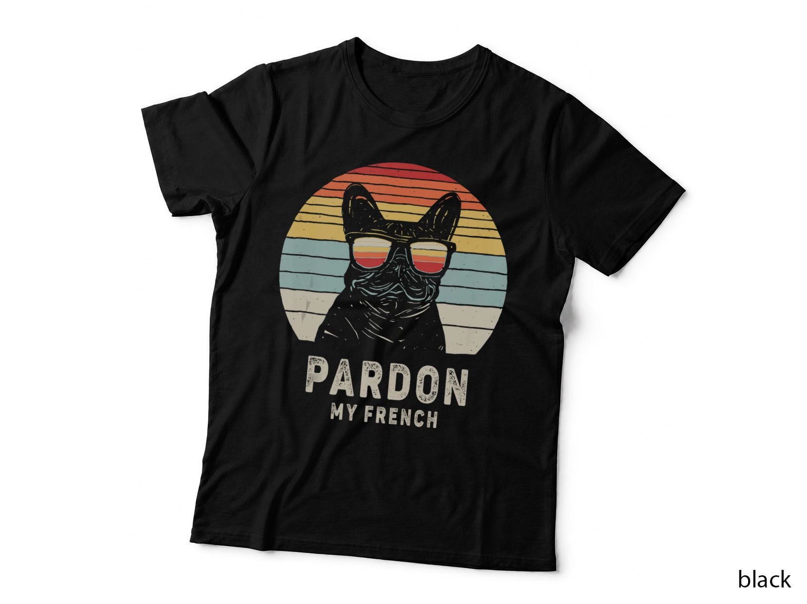 Vintage Retro Pardon My French Frenchie Bulldog Dog, Fitness Cat T-Shirt
