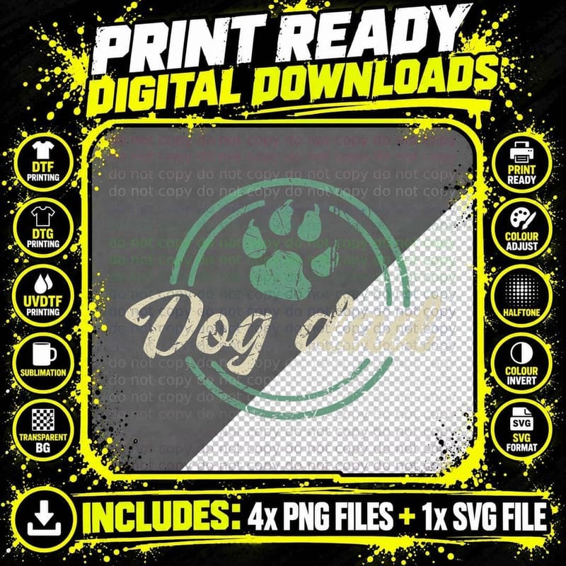 Worlds Best Dog Dad Ever Father Day - Daddy Dog Owner Png SVG Digital Bundle