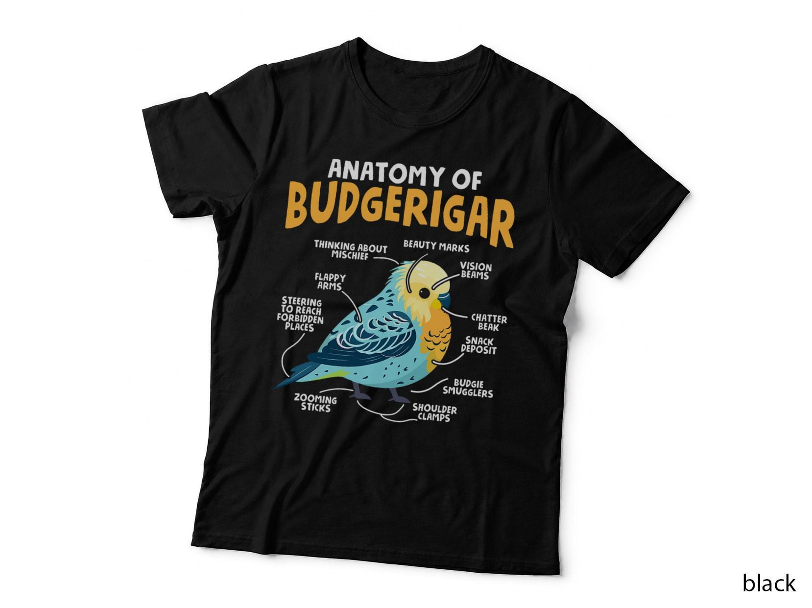 Anatomy of Budgerigar Bird Owner Parakeet Funny Budgie T-Shirt
