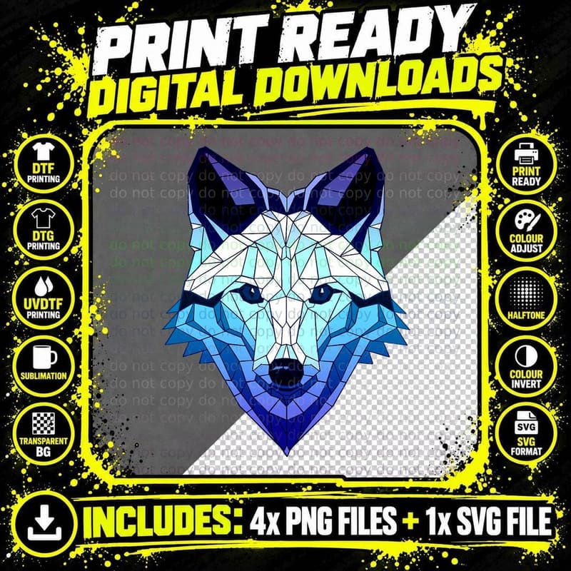 Arctic Fox Abstract Animal Fox Face Antarctica Lover Png SVG Digital Bundle